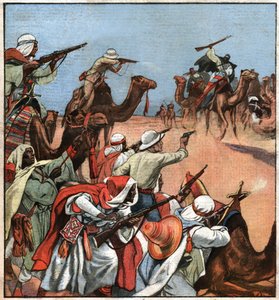 Kolonial konvoi i Maghreb. Fransk kolonikonvoi i Maghreb. av Ferdinand Georg Waldmuller