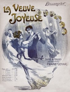Par som danser vals Ballsirenen. rundt 1910 (illustrasjon) av . .