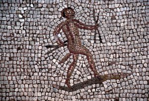 Danser, mosaikk i den gamle havnen i Kos, Kos-øya, Hellas, romersk sivilisasjon (bilde)