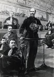 Avsetning av kommandør Charles Walsin-Esterhazy, under Emile Zola-rettssaken av Georg Carl Heinrich Dollmann