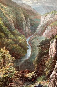 Dovedale, Peak District, Derbyshire, England, av . .