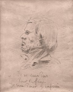 Eugene Delacroix "Jeg er ikke for mål, jeg er for uendelig." ca 1850 (tegning) av . .