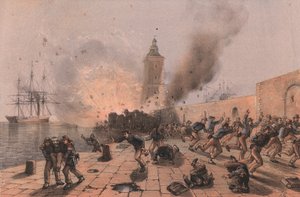 Eksplosjon av kruttønne av Lantern, beleiring av Ancona
