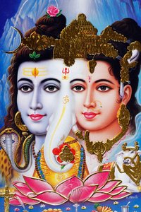 Hindu-guden Shiva og gudinnen Parvathi. av . .