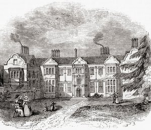 Ladye Place, Hurley, Berkshire, England, sett her på begynnelsen av 1800-tallet. av . .