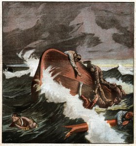 Forlis av en båt i Middelhavet. Forlis i Middelhavet. av Ferdinand Georg Waldmuller