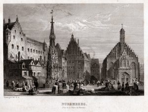 Nürnberg, rundt 1830 (gravering) av . .