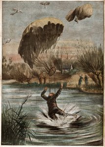 Tysk fallskjermjeger under første verdenskrig. Tysk fallskjermhopper i første verdenskrig. av Ferdinand Georg Waldmuller