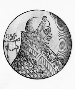Portrett av Boniface II (død 532), 55. pave av den katolske kirke fra 530, gravering av William Walcutt