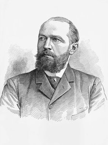 Portrett av Emil von Behring (1854-1917), tysk fysiolog og bakteriolog, Nobelprisen i kjemi i 1901, gravering