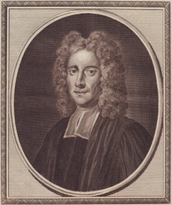 Portrett av den engelske filosofen Samuel Clarke (1675-1729), kobberstikk av John Goldar (1729-1795) fra maleri av Gibson av William Walcutt