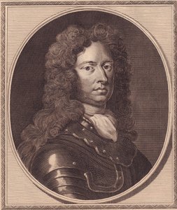 Portrett av den engelske soldaten Thomas Tollemache (ca. 1651-1694), kobberstikk av John Goldar (1729-1795) fra maleri av G Kneller