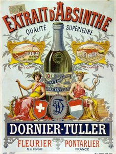 Annonse for Ornier Tuller absint, kromolitografi 1890 av Frederick (attr. to) Barnard
