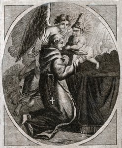 Saint Anthony of Padua, tidlig på 1800-tallet (gravering) av . .