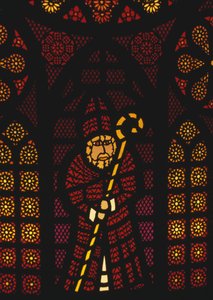 St Nicholas, glassmaleri i Kusnacht-kirken, kantonen Zürich, Sveits av William Walcutt