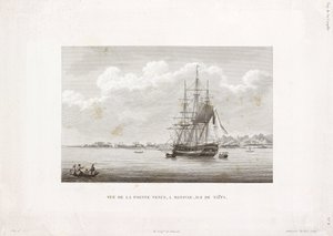 'Coquille' ved Pointe Venus, øya Tahiti av Frederick (attr. to) Barnard