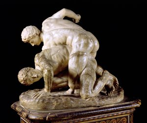 The Wrestler, kopi av gresk skulptur 3. århundre f.Kr. (marmor) (se også 31428)