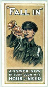 Storbritannia: Sigarettkort - WW1 Rekruttering av Ferdinand Georg Waldmuller