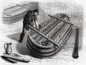 Arbeidere i gullsmeden. Arbeidere i sølvsmed. i sølvsmediet. av Frederick (attr. to) Barnard