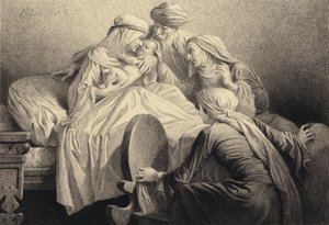En mann født inn i verden av after Albert Robida