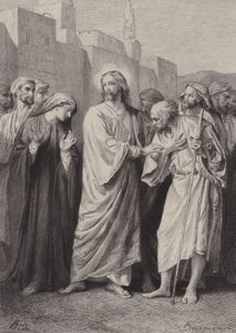 Kristus forutsier ødeleggelsen av templet av after Albert Robida