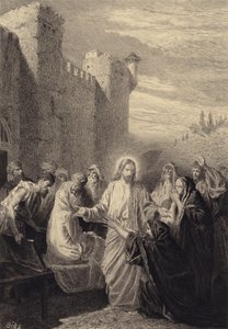 Kristus oppdrar enkenes sønn av after Albert Robida
