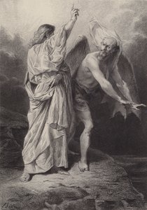 Kristus fristet av Djevelen av after Albert Robida