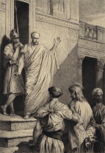 Jesus foran Pilatus av after Albert Robida