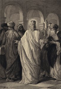 Jesus snakker med legene av after Albert Robida
