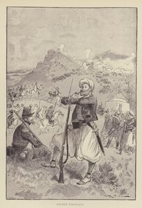 Afrikansk soldat av after Albert Robida