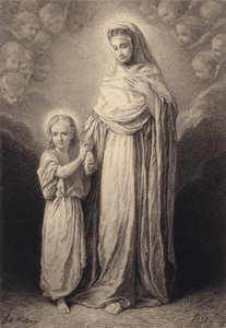 Jesusbarnet og hans mor av after Albert Robida