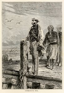 Detektiv Fix, from Around the World in Eighty Days av Jules Verne (1828-1905), gravert av Louis Dumont (f.1822), 1873