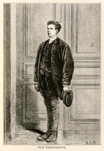 Jean Passepartout, fra Around the World in Eighty Days av Jules Verne (1828-1905), gravert av Louis Dumont (f.1822) 1873