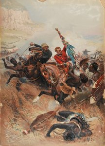 Løytnantene Melville og Coghill Saving the Colours, Zulu-krigen i 1879, 1881 (chromolitho)