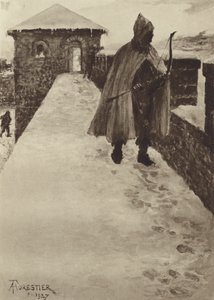 Patruljerer et nord-britisk fort om vinteren av after Amedee Forestier