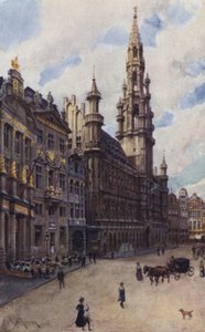 Hotel de Ville, et hjørne av Grande Place av after Amedee Forestier