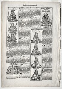 Genealogisk side; publisert i Nürnberg-krøniken av Hartmann Schedel av after Augustin Pajou