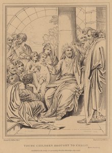 Små barn brakt til Kristus, Mark av after Benjamin West
