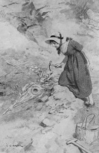 Ved Lyme Regis kommer Mary Anning, 12 år gammel, over den første Ichthyosaurus funnet i England