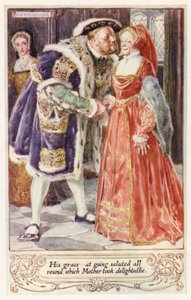 Hans nåde, ved å gå, hilste hele veien, noe mor tok med glede av after Charles Edmund Brock