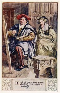 Jeg sitter ofte i en time eller mer og ser på Hans Holbein ved børsten hans av after Charles Edmund Brock