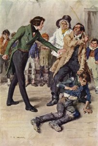 Illustrasjon for Nicholas Nickleby av after Charles Edmund Brock