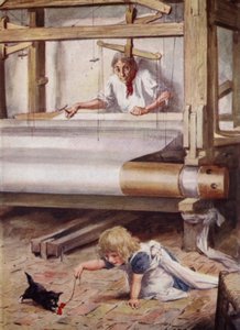 Silas Marner ved vevstolen hans av after Charles Edmund Brock