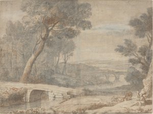 Resten på flukten til Egypt av after Claude Lorrain