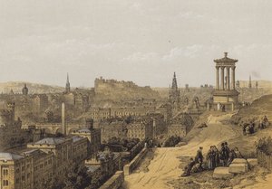 Edinburgh fra Calton Hill (chromolitho)