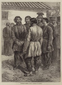 Russiske livegne av after Denis Auguste Marie Raffet