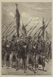 Flaggene båret i prosesjon av after Denis Auguste Marie Raffet