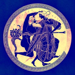 Satyr og Maenad, illustrasjon fra greske vasemalerier av J. E. Harrison og D. S. MacColl, utgitt 1894 (digitalt forbedret bilde) av after English School