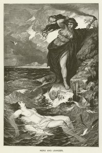 Hero og Leander av after Ferdinand Keller