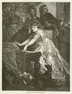 Rosina og grev Almaviva av after Ferdinand Keller